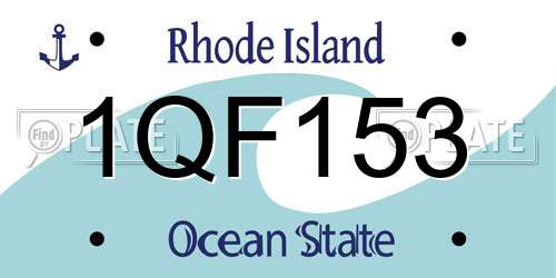 1QF153 Rhode Island License Plate