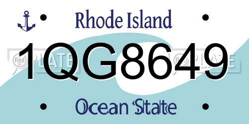 1QG8649 Rhode Island License Plate