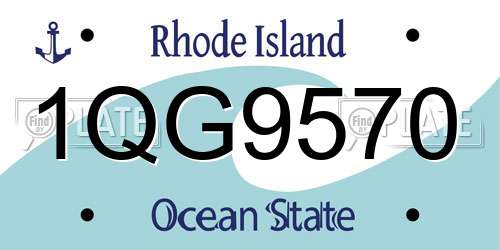1QG9570 Rhode Island License Plate