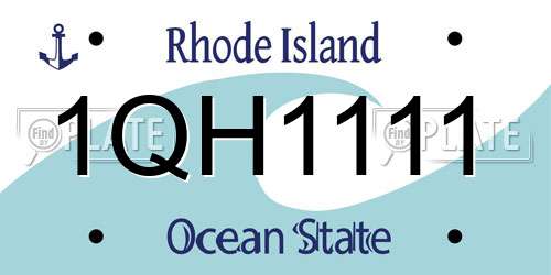 1QH1111 Rhode Island License Plate