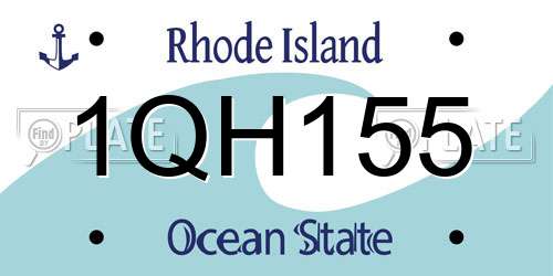 1QH155 Rhode Island License Plate