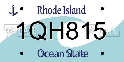 1QH815 Rhode Island License Plate