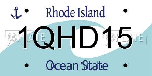 1QHD15 Rhode Island License Plate