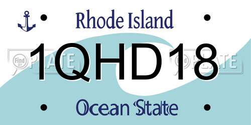 1QHD18 Rhode Island License Plate