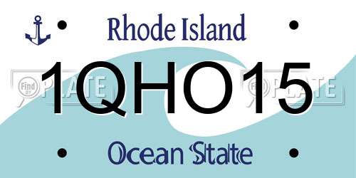 1QHO15 Rhode Island License Plate