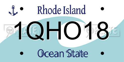 1QHO18 Rhode Island License Plate