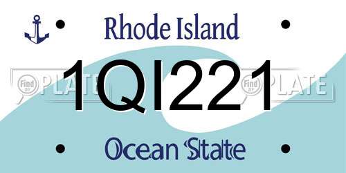 1QI221 Rhode Island License Plate