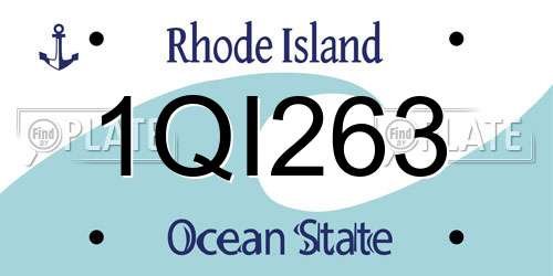 1QI263 Rhode Island License Plate