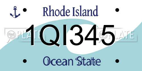 1QI345 Rhode Island License Plate