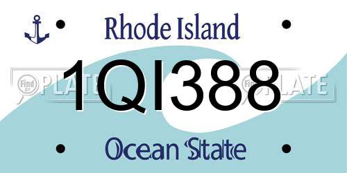 1QI388 Rhode Island License Plate