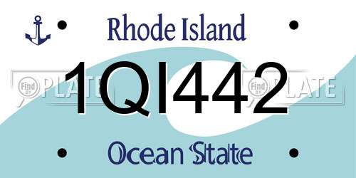 1QI442 Rhode Island License Plate