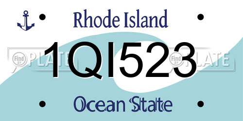 1QI523 Rhode Island License Plate