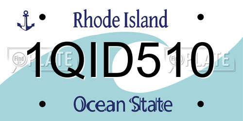 1QID510 Rhode Island License Plate