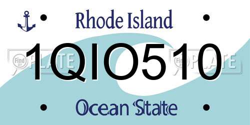 1QIO510 Rhode Island License Plate