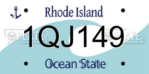 1QJ149 Rhode Island License Plate