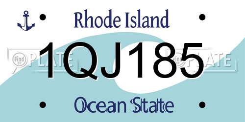 1QJ185 Rhode Island License Plate