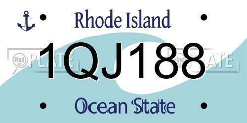1QJ188 Rhode Island License Plate
