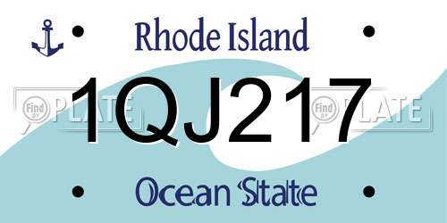 1QJ217 Rhode Island License Plate