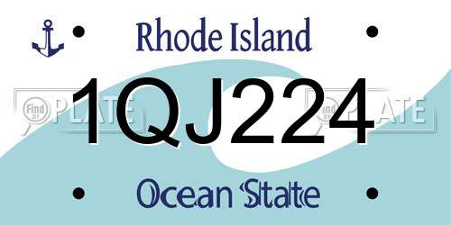 1QJ224 Rhode Island License Plate