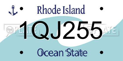 1QJ255 Rhode Island License Plate
