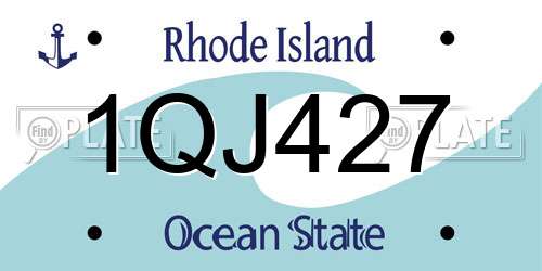 1QJ427 Rhode Island License Plate