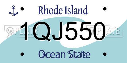 1QJ550 Rhode Island License Plate