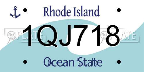 1QJ718 Rhode Island License Plate