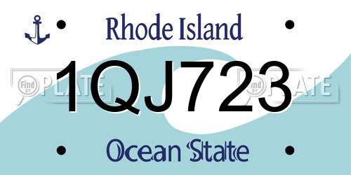 1QJ723 Rhode Island License Plate