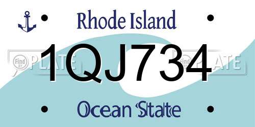 1QJ734 Rhode Island License Plate