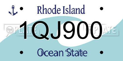 1QJ900 Rhode Island License Plate