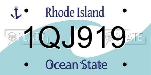 1QJ919 Rhode Island License Plate