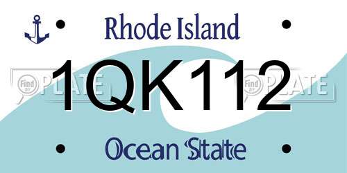1QK112 Rhode Island License Plate