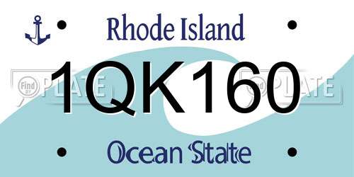 1QK160 Rhode Island License Plate