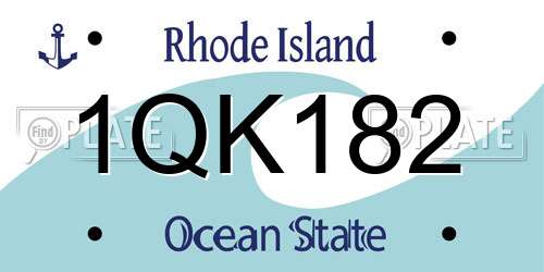 1QK182 Rhode Island License Plate