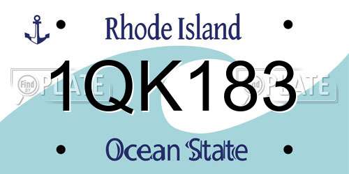 1QK183 Rhode Island License Plate