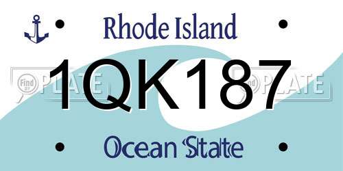 1QK187 Rhode Island License Plate