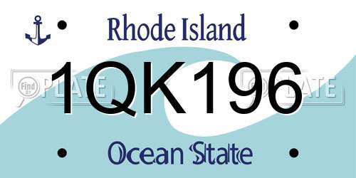 1QK196 Rhode Island License Plate