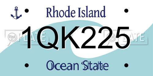 1QK225 Rhode Island License Plate