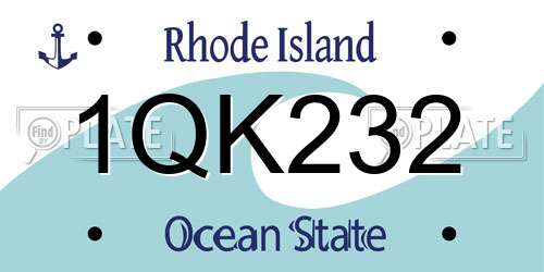 1QK232 Rhode Island License Plate