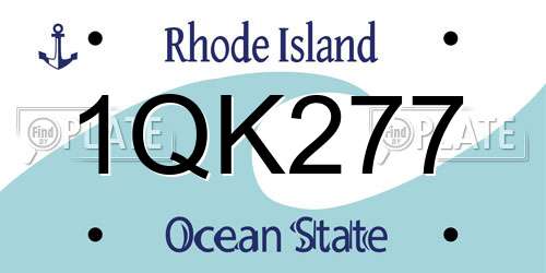 1QK277 Rhode Island License Plate