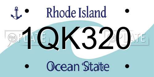 1QK320 Rhode Island License Plate