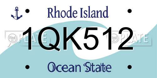 1QK512 Rhode Island License Plate