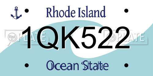1QK522 Rhode Island License Plate
