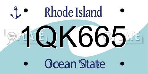 1QK665 Rhode Island License Plate