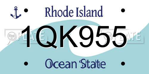 1QK955 Rhode Island License Plate