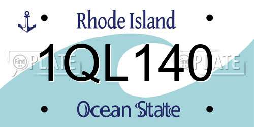 1QL140 Rhode Island License Plate