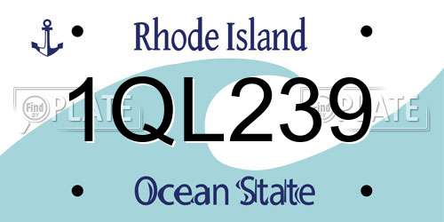 1QL239 Rhode Island License Plate