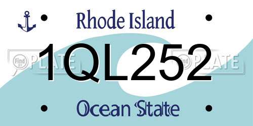 1QL252 Rhode Island License Plate