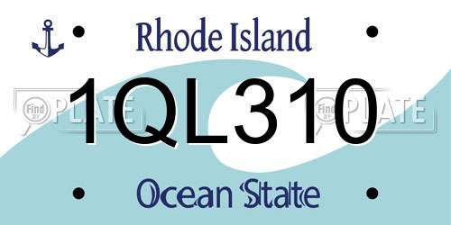 1QL310 Rhode Island License Plate