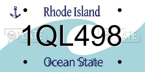 1QL498 Rhode Island License Plate